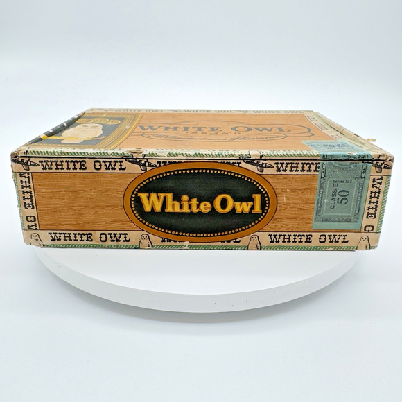 Vintage WHITE OWL Cigar Box Invincible 10 Cents Factory Number 204 Empty Prop - Picture 3 of 16